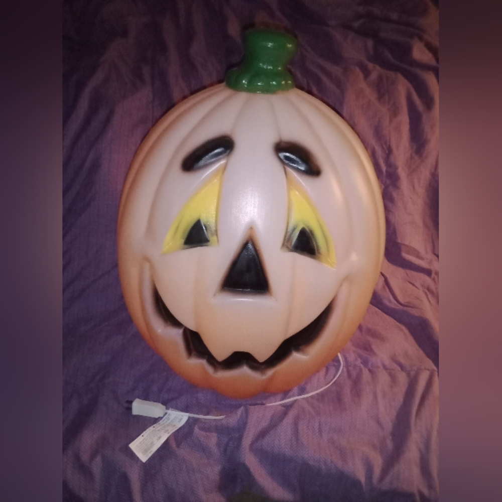 Vintage Halloween Pumpkin Blow Mold Yard Decor by General Foam Jack O Lantern